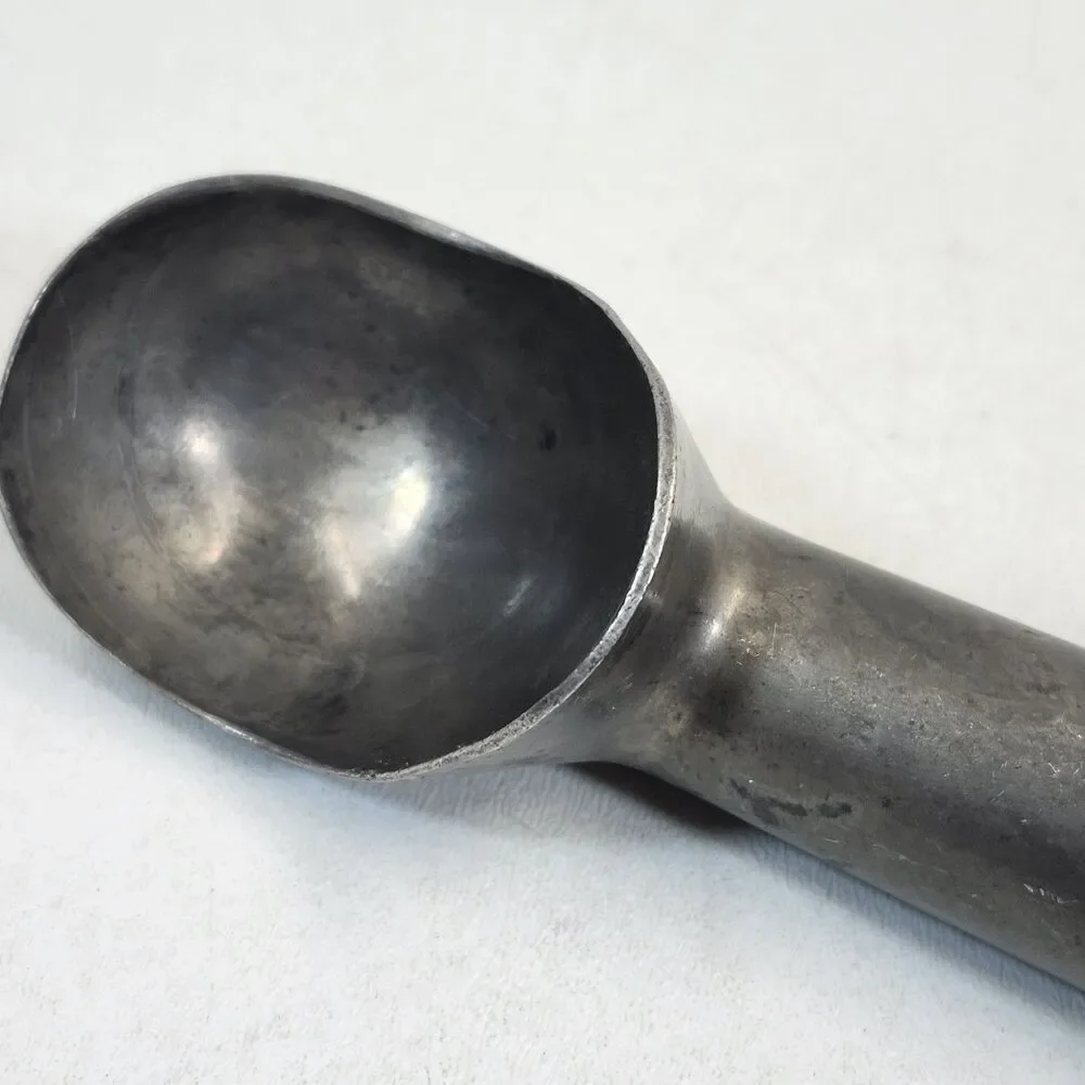 Vintage Metal Ice Cream Scoop 7 Inch Mid Sized Utensil Aluminum Spoon Disher